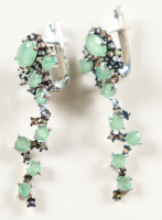 New 2.80 CTW Pair of Emerald & Sapphire Earrings | Estimated Retail Value: $1,900 (UGL) at PristineAuction.com