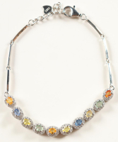 New 2.7 CTW Multi Sapphire & White Zircon Bracelet | Estimated Retail Value: $1,800 (UGL) at PristineAuction.com