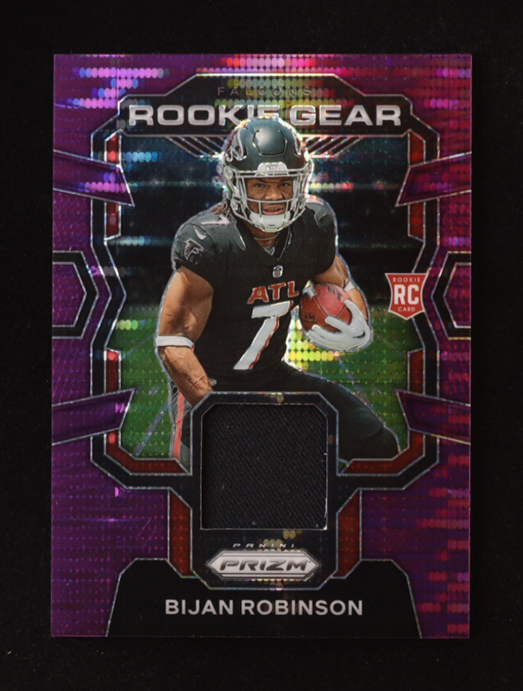 Bijan Robinson 2023 Panini Prizm Rookie Gear Prizms Purple Pulsar #6 RC