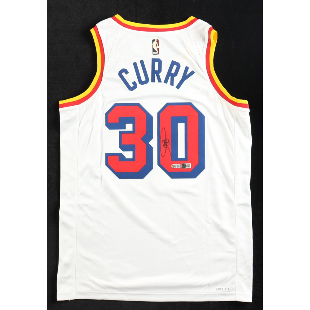 Stephen Curry Signed Warriors Nike Authentic Jersey (Beckett & Curry) at PristineAuction.com
