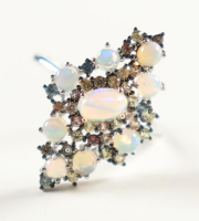 New 1.6 CTW Opal & Sapphire Ring | Estimated Retail Value: $1,750 (UGL) at PristineAuction.com