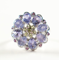 New 2.48 CTW Peridot, Tanzanite & Rhodolite Ring | Estimated Retail Value: $2,100 (UGL) at PristineAuction.com