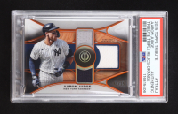 Aaron Judge 2025 Topps Tribute Triple Relics Orange #TTRAJ #15/25 (PSA) at PristineAuction.com