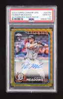 Parker Meadows 2024 Topps Chrome Rookie Autographs Gold Wave Refractors #RAPM #37/50 RC (PSA 10) at PristineAuction.com