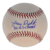 Lenny Dykstra Signed OML Baseball Inscribed "86 WS Champs" (JSA) at PristineAuction.com