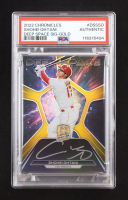 Shohei Ohtani 2022 Panini Chronicles Spectra Deep Space Signatures Gold #2 #06/10 (PSA) at PristineAuction.com