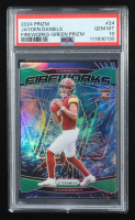 Jayden Daniels 2024 Panini Prizm Fireworks Prizms Green #24 RC (PSA 10) at PristineAuction.com