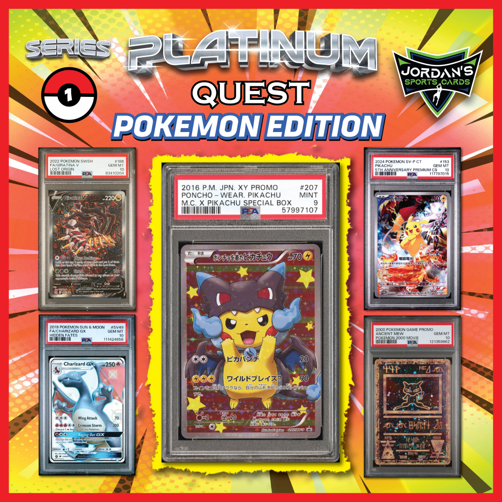 Platinum Quest Pokemon Edition Mystery Box Series 1 Presented by Jordan's Sports Cards - (1) Graded PSA, BGS, or CGC Card Per Pack - (Limited to 600 Packs!) at PristineAuction.com