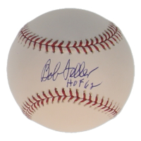 Bob Feller Signed OML Baseball Inscribed "HOF 62" (Steiner) at PristineAuction.com
