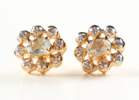 1.33 Total CTW Pair of (2) Diamond & Citrine 18K Yellow Gold Plated Sterling Silver Earrings I, I3 (GLS) at PristineAuction.com