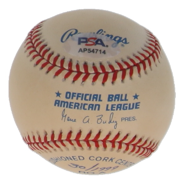 Nolan Ryan Signed LE OAL Baseball Inscribed "HOF 99" (PSA) at PristineAuction.com Nolan Ryan Signed LE OAL Baseball Inscribed "HOF 99" (PSA) at PristineAuction.com