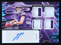 JJ McCarthy 2024 Absolute Rookie Premiere Materials Autographs Quad Spectrum #202 RC #23/49 at PristineAuction.com