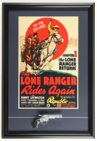 "The Lone Ranger Rides Again" Custom Framed Poster Display With Vintage Prop Mini Six-Shooter Pistol at PristineAuction.com