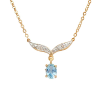 1.04 (CTW) Blue Topaz & Diamond 18K Gold Plated Designer Necklace, 19 in | Estimated Value $1,749 (AMG) at PristineAuction.com