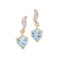 1.87 (CTW) Blue Topaz & Diamond 18K Gold Plated Designer Earrings| Estimated Value $1,289 (AMG) at PristineAuction.com