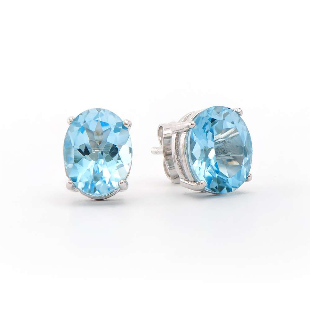 5.65 (CTW) Blue Topaz Rhodium Plated Designer Earrings | Estimated Value $1,179 (AMG) at PristineAuction.com