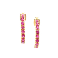 2.05 (CTW) Ruby 18K Gold Plated Designer Earrings | Estimated Value $1,249 (AMG) at PristineAuction.com