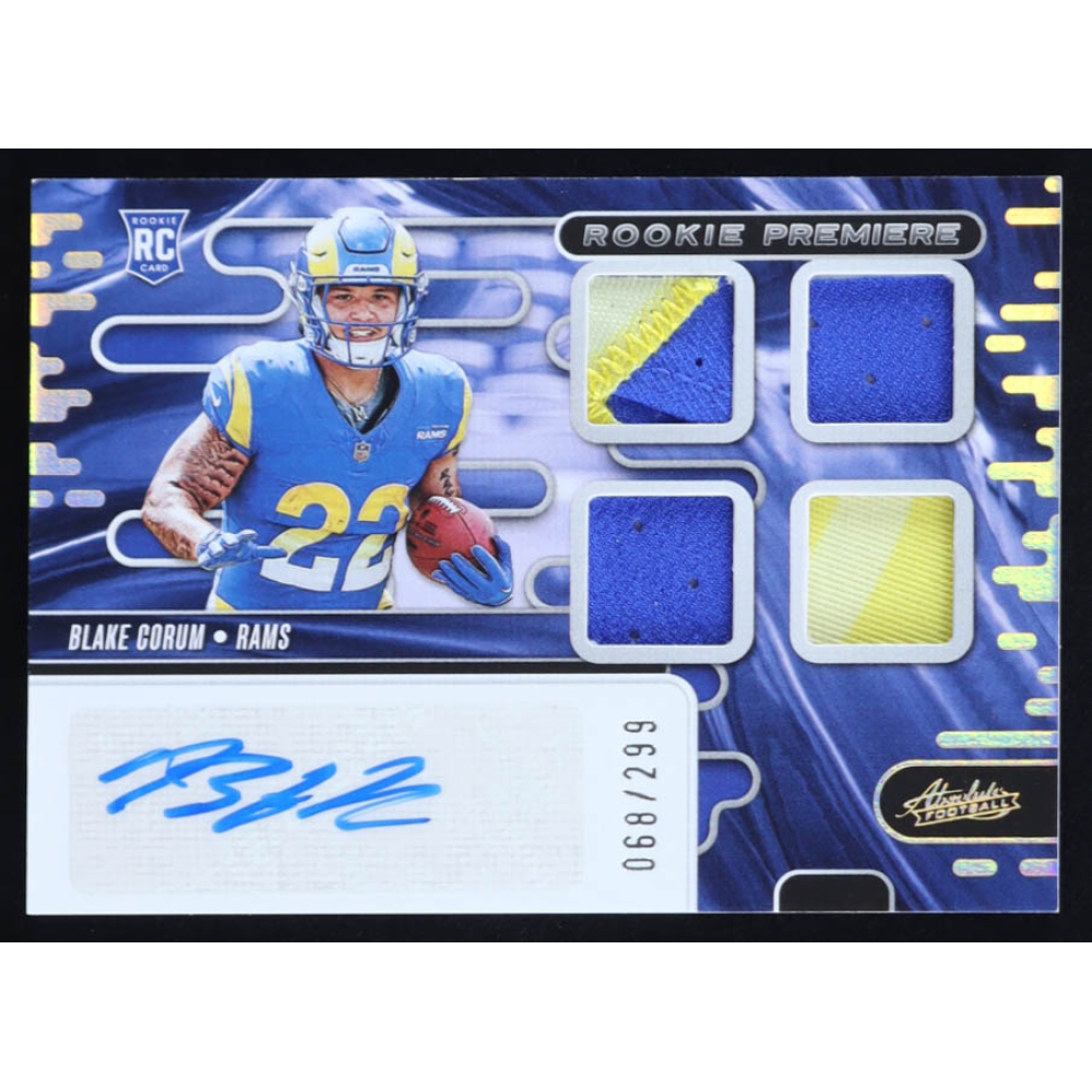 Absolute Blake Blake Corum 2024 Absolute Rookie Premiere Materials Autographs Quad ...