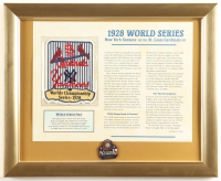 1928 World Series Custom Framed Stat Patch Card Display With Team Logo Pin at PristineAuction.com