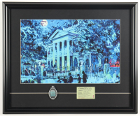 Disney World "Haunted Mansion" Custom Framed Print Display with E Ticket Book & Haunted Mansion Emblem at PristineAuction.com