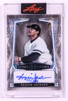 Reggie Jackson 2025 Leaf Sports Heroes Autographs Clear Platinum Spectrum #BADG3 #1/8 at PristineAuction.com