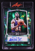 Magic Johnson 2025 Leaf Sports Heroes Autographs Green Crystal #BAMJ1 #6/9 at PristineAuction.com