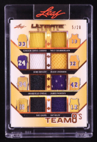 Kareem Abdul-Jabbar / Wilt Chamberlain / Kobe Bryant / Magic Johnson / Shaquille O'Neal / James Worthy / Pau Gasol / Pat Riley 2024 Leaf Ultimate Sports Team 8s Game-Used Memorabilia Bronze #T82 #05/20 at PristineAuction.com