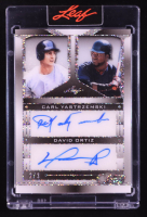 Carl Yastrzemski / David Ortiz 2025 Leaf Pearl Signatures Silver Sparkle #S24 #2/3 at PristineAuction.com