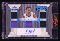 Ja Morant 2024 Leaf Ultimate Sports Signature Relics Game-Used Memorabilia Platinum Blue #USRJM2 #4/5 at PristineAuction.com