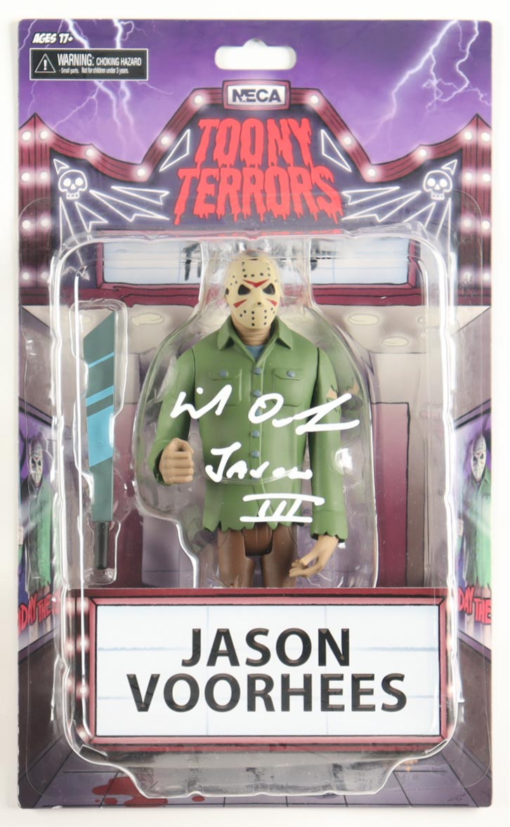 Mike DeLuna Signed "Friday the 13th" Toony Terrors Jason Vorhees Action Figure Inscribed "Jason III" (JSA) at PristineAuction.com Mike DeLuna Signed "Friday the 13th" Toony Terrors Jason Vorhees Action Figure Inscribed "Jason III" (JSA) at PristineAuction.com