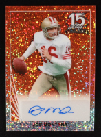 Joe Montana 2025 Leaf 15th Anniversary NSCC '90 Orange Sparkle Autographs #90AJM2 #1/1 at PristineAuction.com