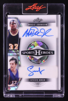 Magic Johnson / Steve Nash 2025 Leaf Sports Heroes Dual Autographs Silver Crystal #H2-11 #1/2 at PristineAuction.com