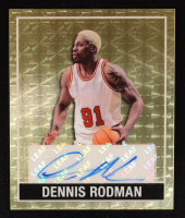 Dennis Rodman 2025 Leaf 15th Anniversary NSCC Super Prismatic Gold Autographs Mini #48ADR1 #1/1 at PristineAuction.com