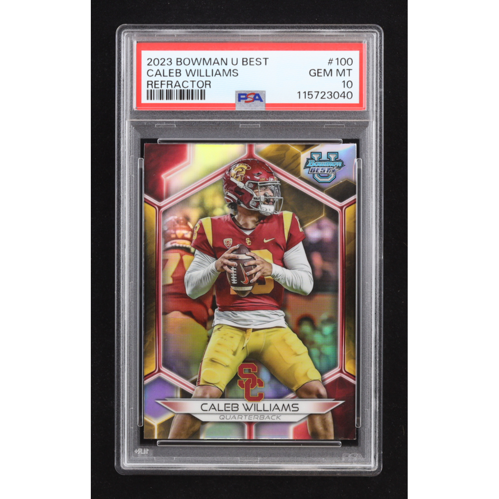 Caleb Williams 2023 Bowman's Best University Refractors #100 RC (PSA 10) at PristineAuction.com