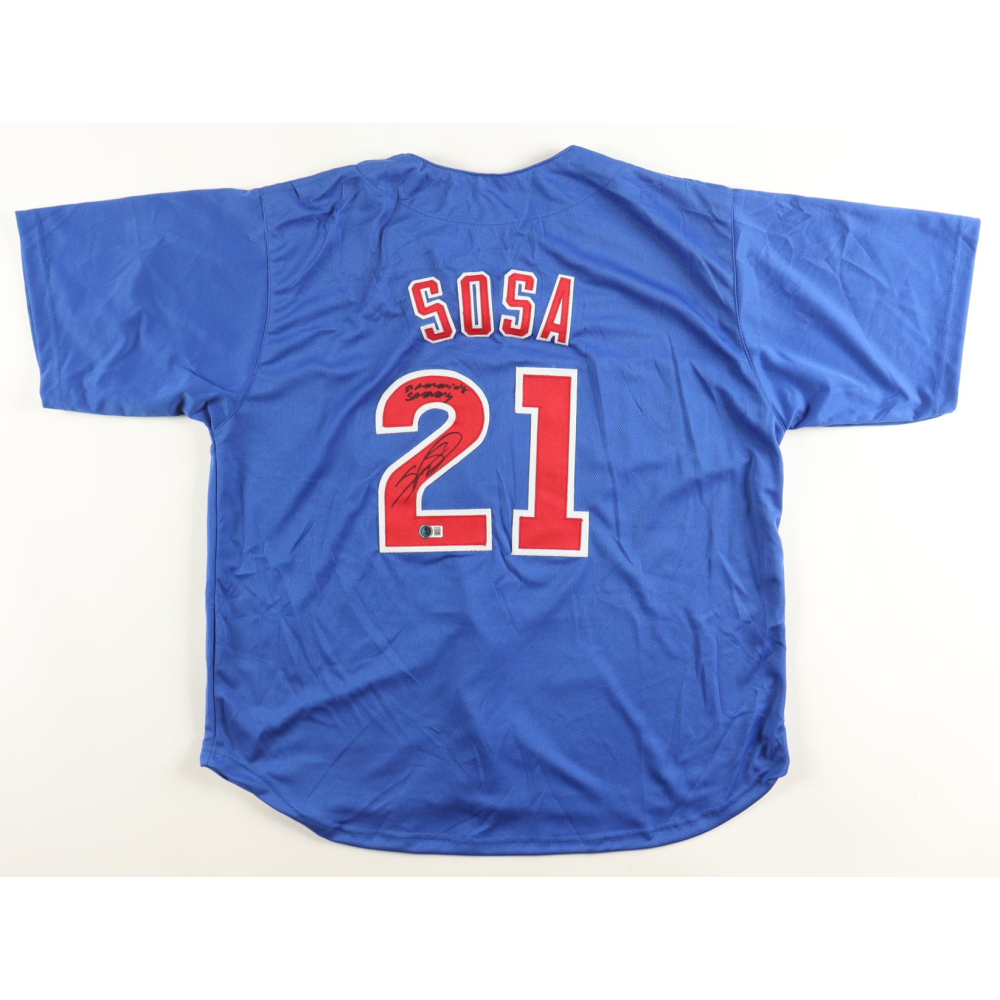 Sammy Sosa Signed Jersey Inscribed "Slammin Sammy" (Beckett) at PristineAuction.com