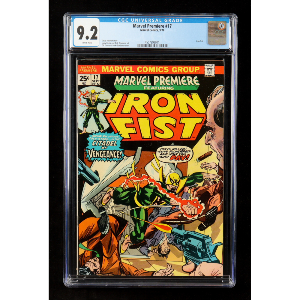 1974 "Marvel Premiere Featuring Iron Fist" Issue #17 Marvel Comic Book (CGC 9.2) at PristineAuction.com