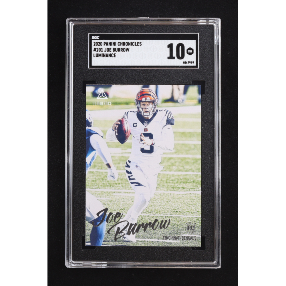Joe Burrow 2020 Panini Luminance #201 Chronicles RC (SGC 10) at PristineAuction.com