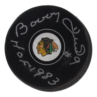 Bobby Hull Signed Blackhawks Logo Hockey Puck Inscribed "HOF 1983" (Fanatics) at PristineAuction.com