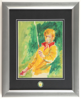 Jack Nicklaus Custom Framed Leroy Neiman Art Print with Nicklaus Masters Champion Pin at PristineAuction.com