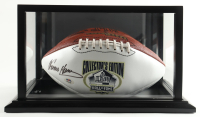 Franco Harris Signed Hall of Fame Logo White Panel Football with Display Case (PSA) at PristineAuction.com