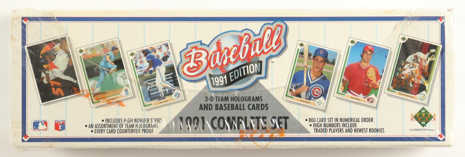 1991 Upper Deck Baseball Complete Factory Set of (800) Cards with Chipper Jones #55 RC, Mike Mussina #65 RC, Jeff Bagwell #755 RC, Ken Griffey Jr. #555 at PristineAuction.com 1991 Upper Deck Baseball Complete Factory Set of (800) Cards with Chipper Jones #55 RC, Mike Mussina #65 RC, Jeff Bagwell #755 RC, Ken Griffey Jr. #555 at PristineAuction.com