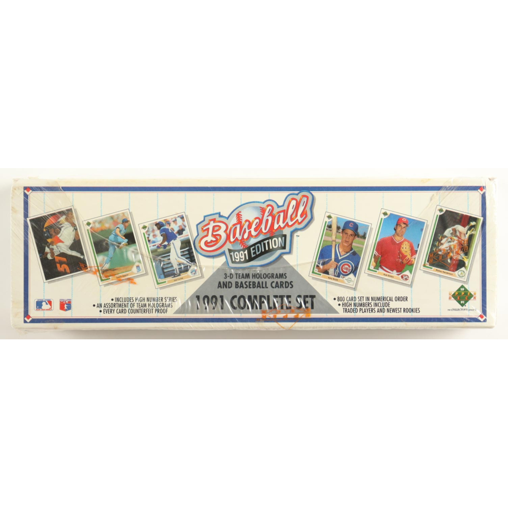 1991 Upper Deck Baseball Complete Factory Set of (800) Cards with Chipper Jones #55 RC, Mike Mussina #65 RC, Jeff Bagwell #755 RC, Ken Griffey Jr. #555 at PristineAuction.com