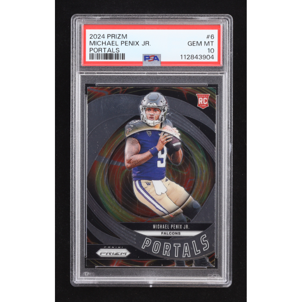 Michael Penix Jr. 2024 Panini Prizm Portals #6 RC (PSA 10) at PristineAuction.com