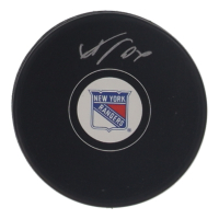 Adam Fox Signed Rangers Logo Hockey Puck (Fanatics) at PristineAuction.com
