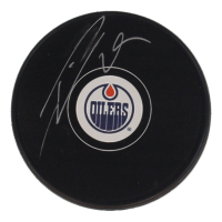 Leon Draisaitl Signed Oilers Logo Hockey Puck (Fanatics) at PristineAuction.com