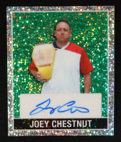 Joey Chestnut 2025 Leaf 15th Anniversary NSCC Green Sparkle Autographs Mini #48AJC3 #1/1 at PristineAuction.com
