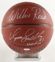 Willis Reed & Dominique Wilkins Signed NBA Basketball with Stand Inscribed "HOF 21, 06" (PSA) at PristineAuction.com