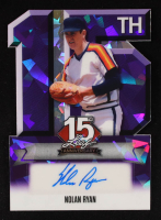 Nolan Ryan 2025 Leaf 15th Anniversary NSCC Purple Crystal Die Cut Autographs #CANR1 #1/1 at PristineAuction.com