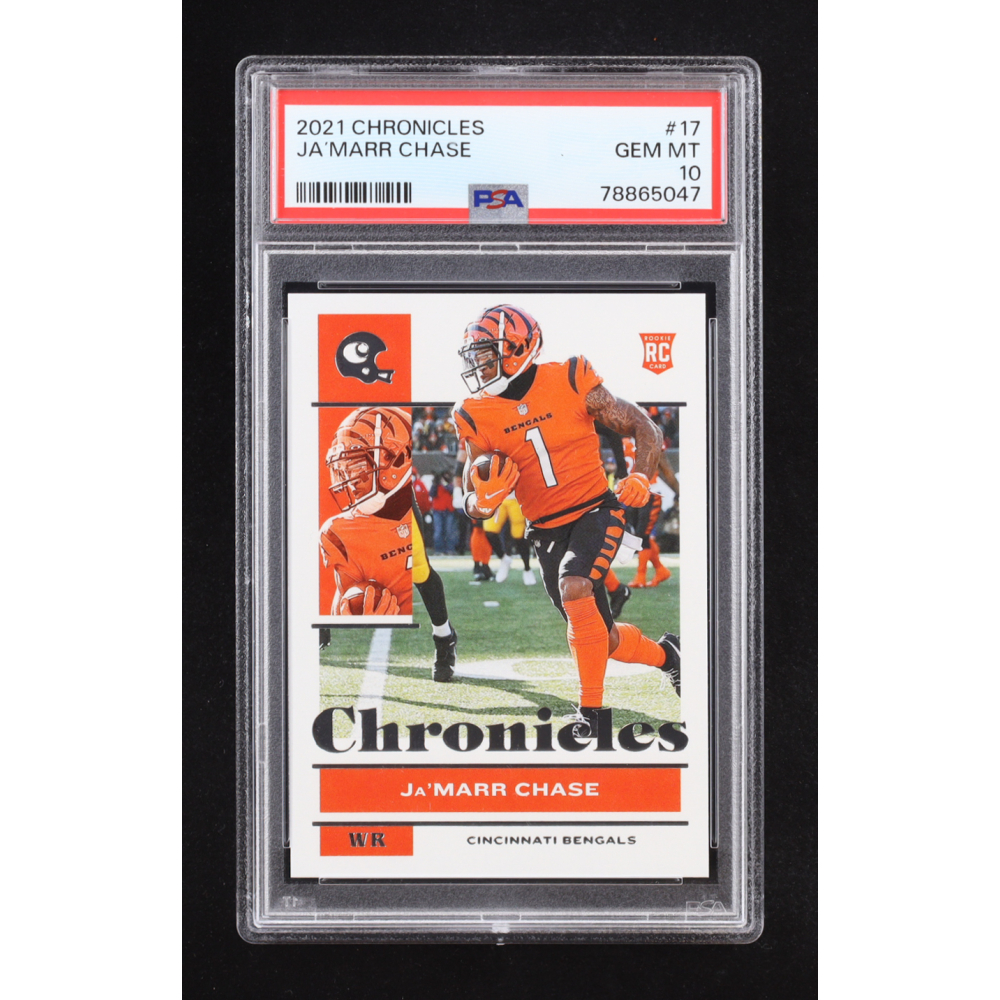 Ja'Marr Chase 2021 Panini Chronicles #17 RC (PSA 10) at PristineAuction.com