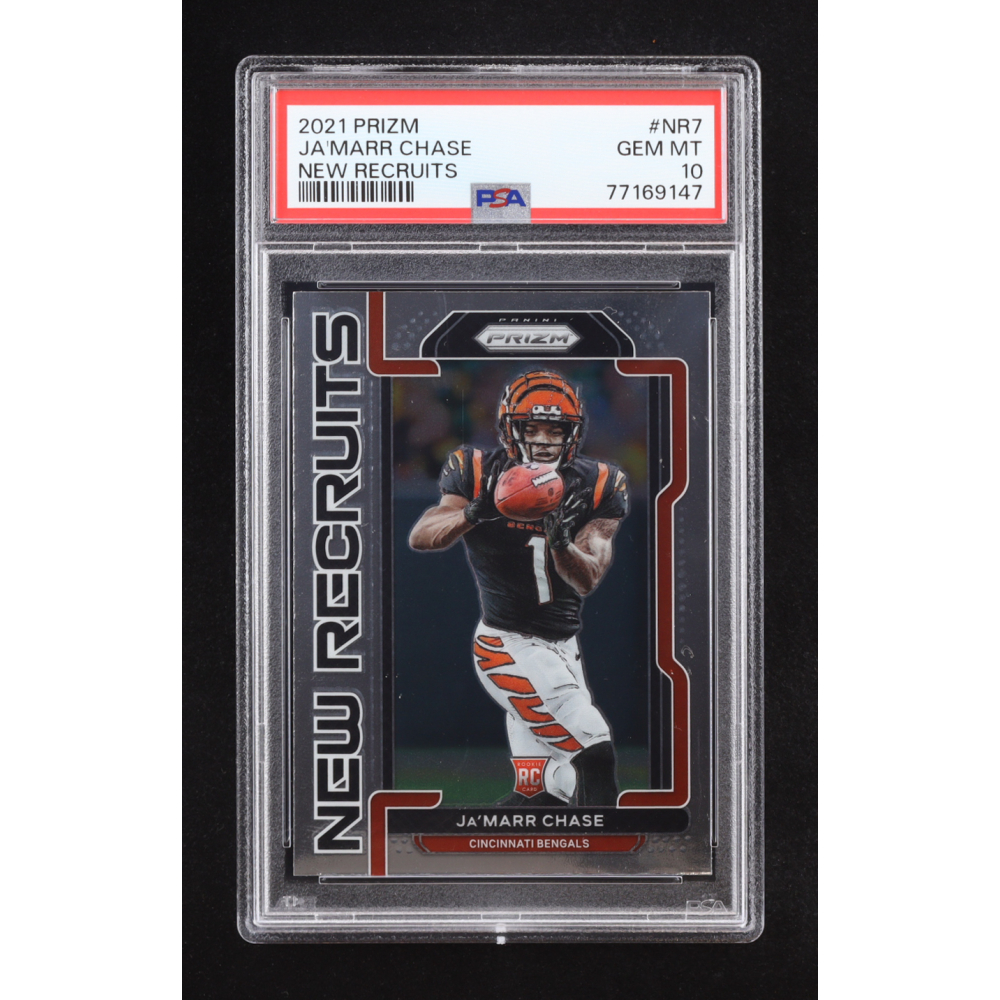 Ja'Marr Chase 2021 Panini Prizm New Recruits #7 RC (PSA 10) at PristineAuction.com